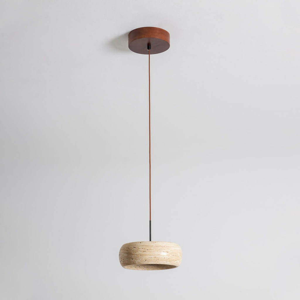 Modern Travertine Stone Pendant Light With Dimmable Remote Control — Ashbury Home & Living