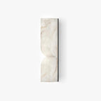 Modern Marble Wall Light With Warm LED Glow for Living Room in Black & White Alabaster — Ashbury Home & Living