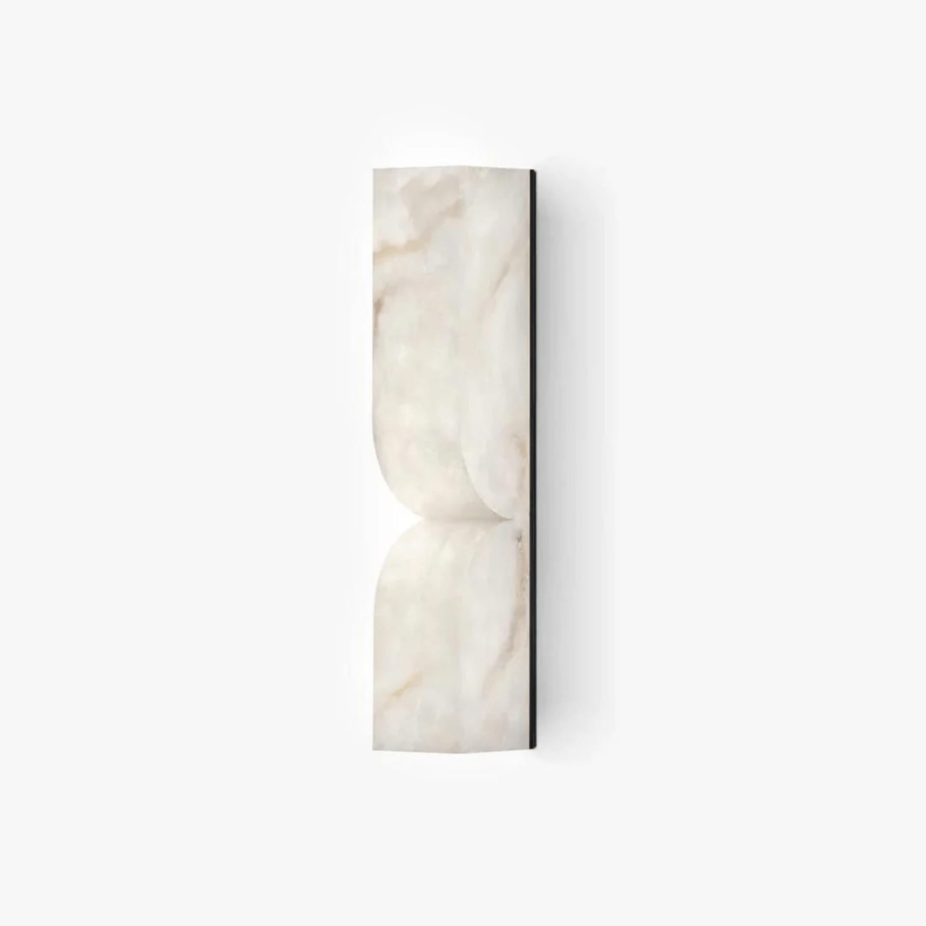 Modern Marble Wall Light With Warm LED Glow for Living Room in Black & White Alabaster — Ashbury Home & Living
