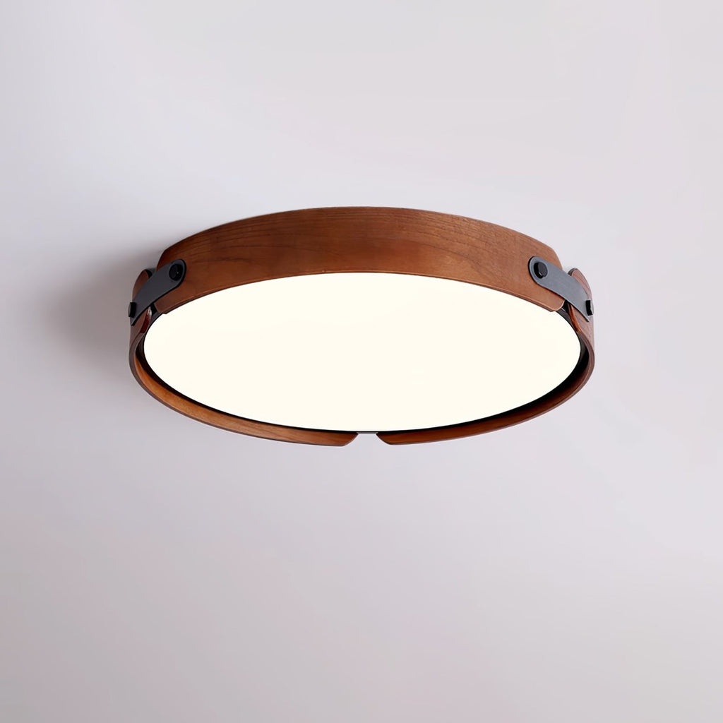 Scandinavian Wood Flush Mount Ceiling Light With Slim Low-Profile Design — Ashbury Home & Living