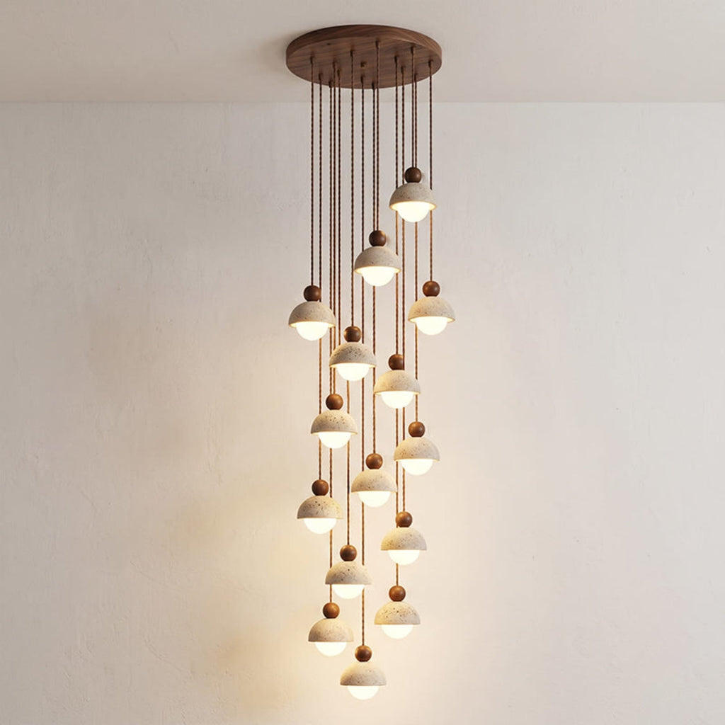 Contemporary Travertine Stone Pendant Light With Dimmable Glow — Ashbury Home & Living