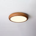 Scandinavian Wood Flush Mount Ceiling Light for Living Room in Walnut Wood Grain & White — Ashbury Home & Living