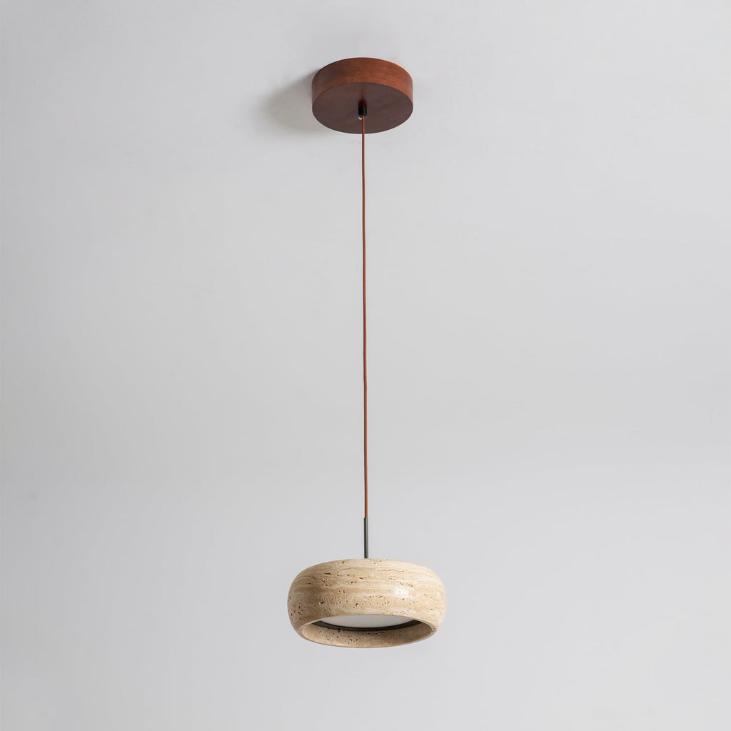 Modern Travertine Stone Pendant Light With Dimmable Remote Control — Ashbury Home & Living