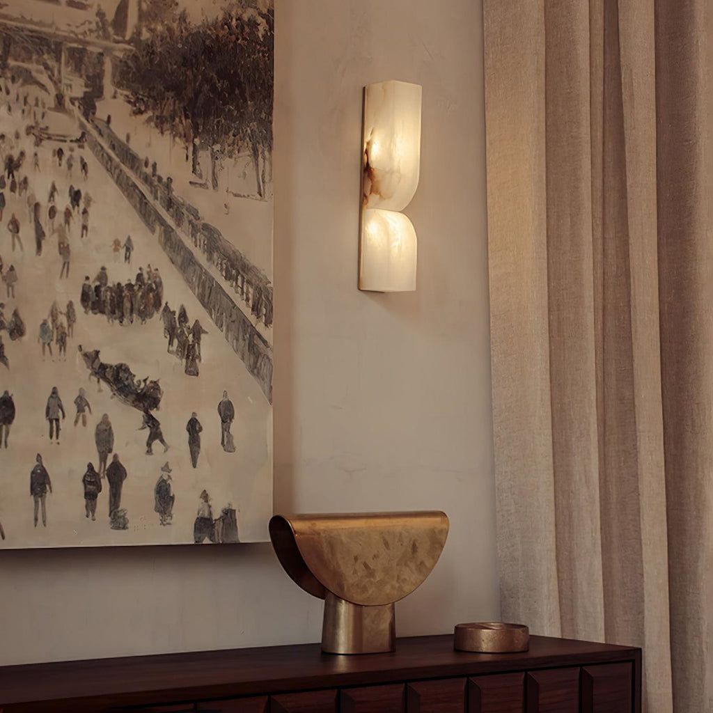 Modern Marble Wall Light With Warm LED Glow for Living Room — Ashbury Home & Living