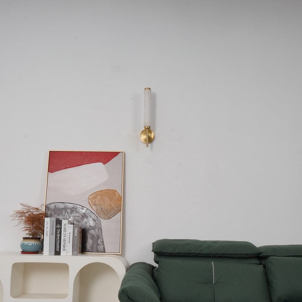 Modern Metal and Faux Alabaster Wall Light for Living Room — Ashbury Home & Living
