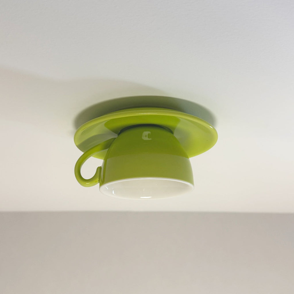 Modern Ceramic Semi-Flush Mount Ceiling Light in Light Green — Ashbury Home & Living