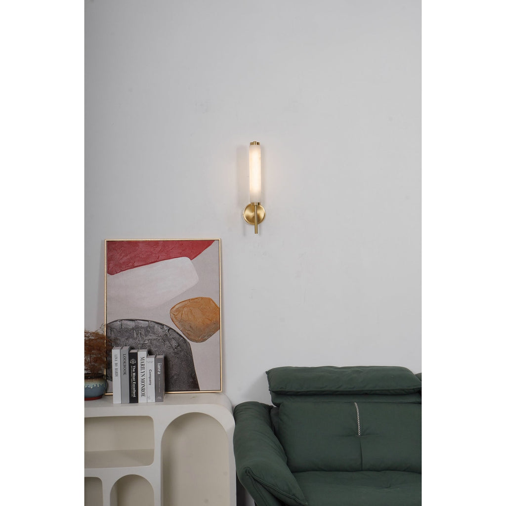 Modern Metal and Faux Alabaster Wall Light for Living Room — Ashbury Home & Living