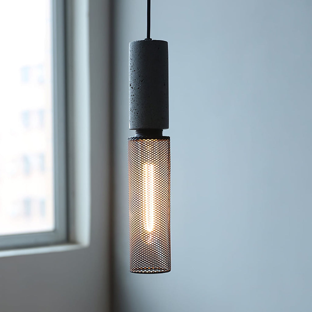 Industrial Concrete Pendant Light With Warm LED Glow — Ashbury Home & Living