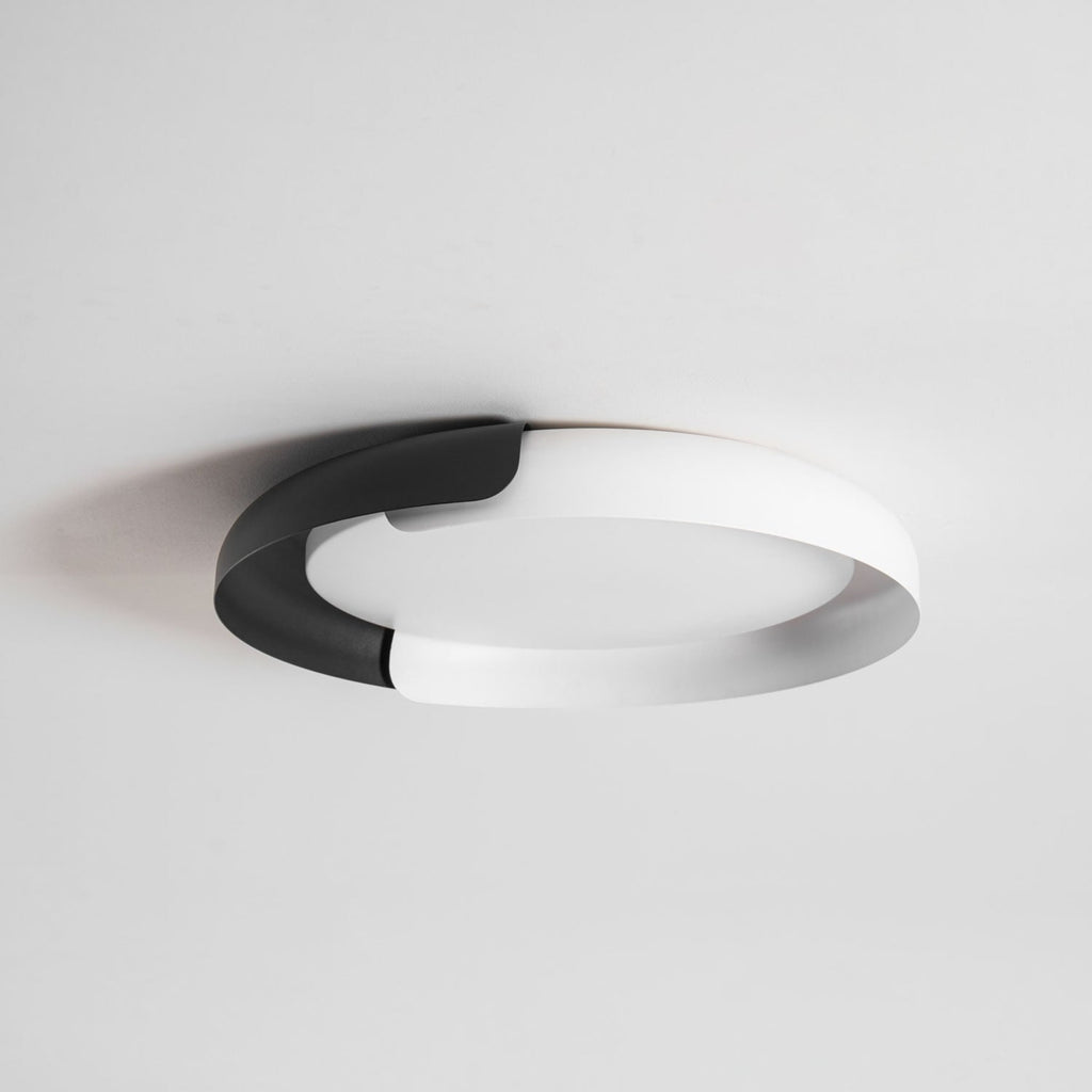 Modern Wood Flush Mount Ceiling Light for Living Room in White & Black — Ashbury Home & Living