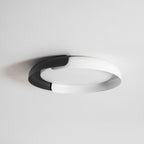 Modern Wood Flush Mount Ceiling Light for Living Room in White & Black — Ashbury Home & Living