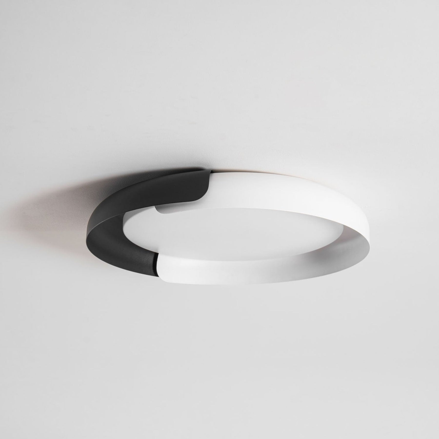Modern Wood Flush Mount Ceiling Light for Living Room in White & Black — Ashbury Home & Living