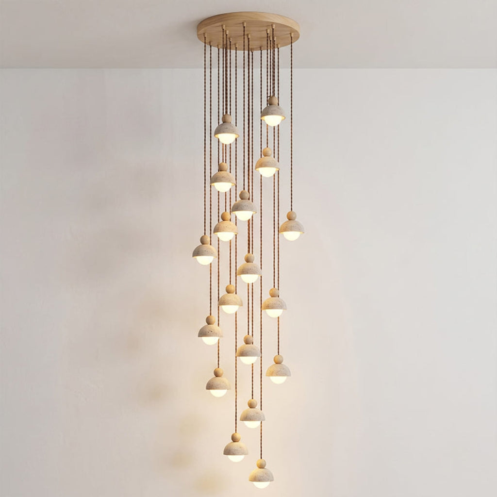 Contemporary Travertine Stone Pendant Light With Dimmable Glow — Ashbury Home & Living