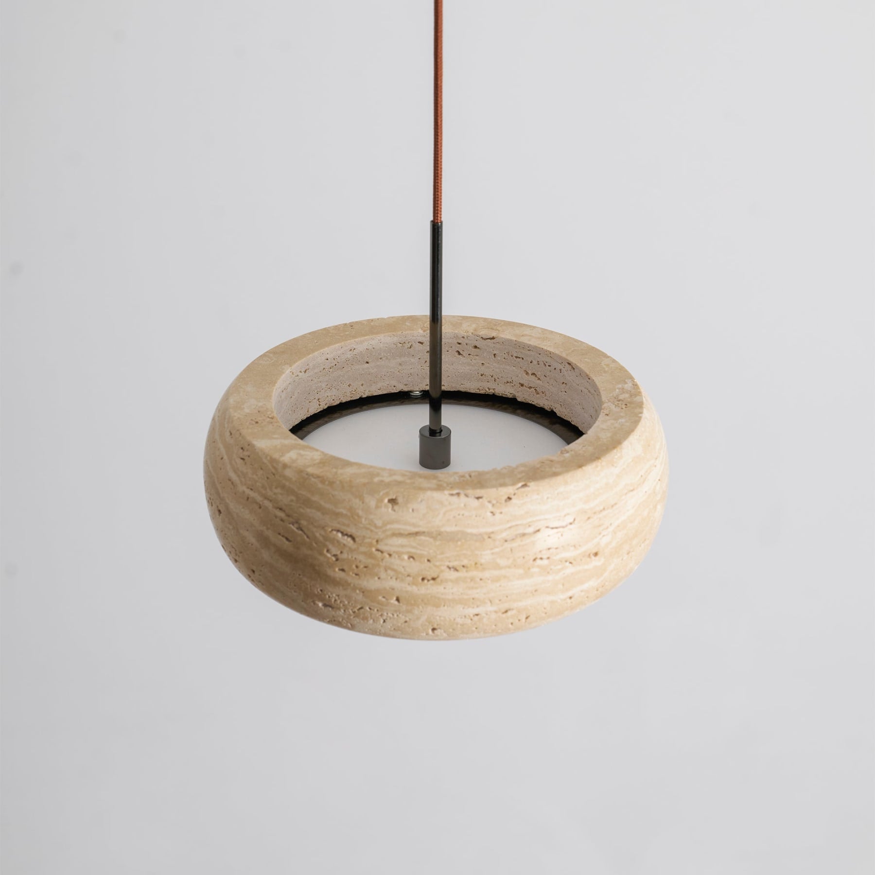 Modern Travertine Stone Pendant Light With Dimmable Remote Control — Ashbury Home & Living