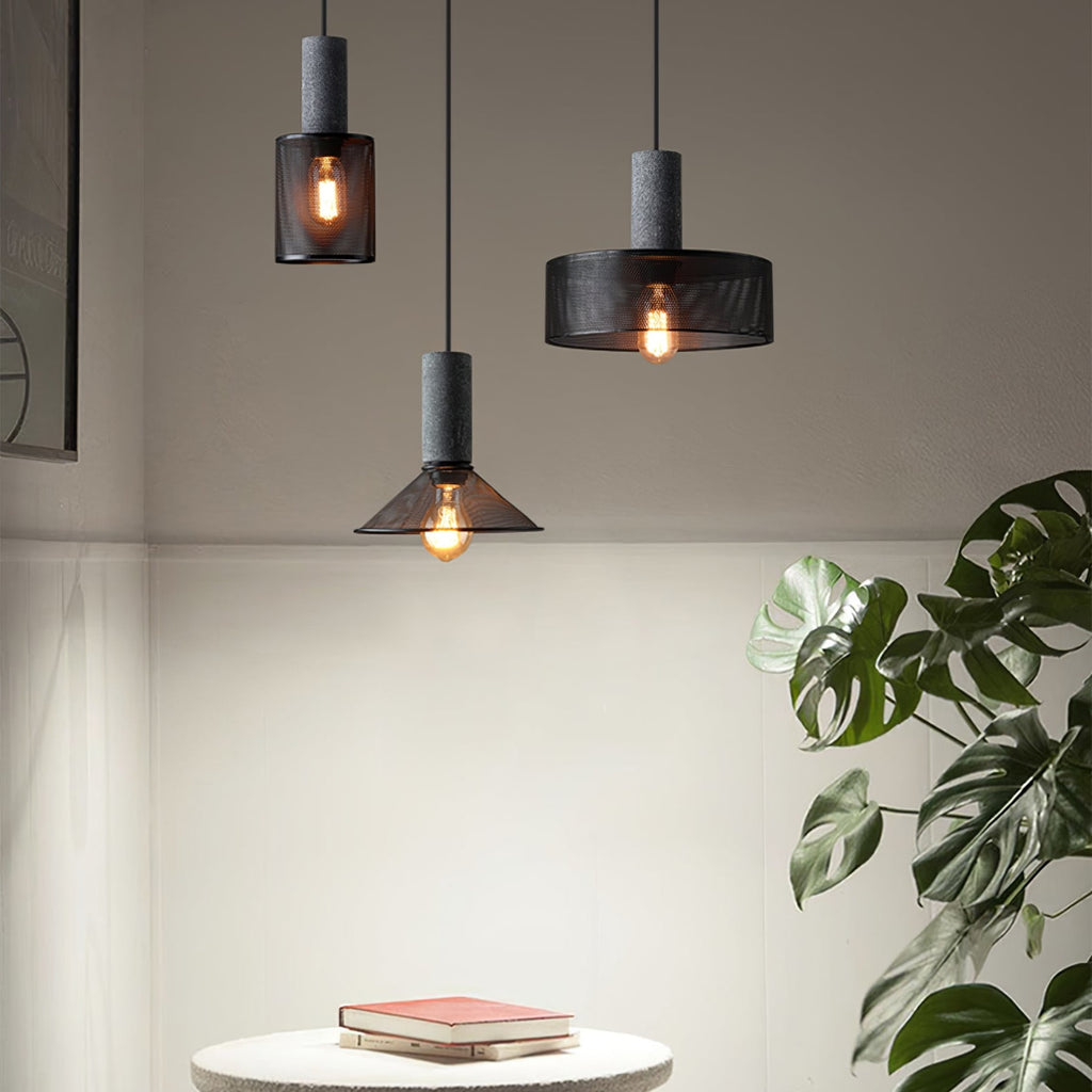 Industrial Concrete Pendant Light With Warm LED Glow — Ashbury Home & Living