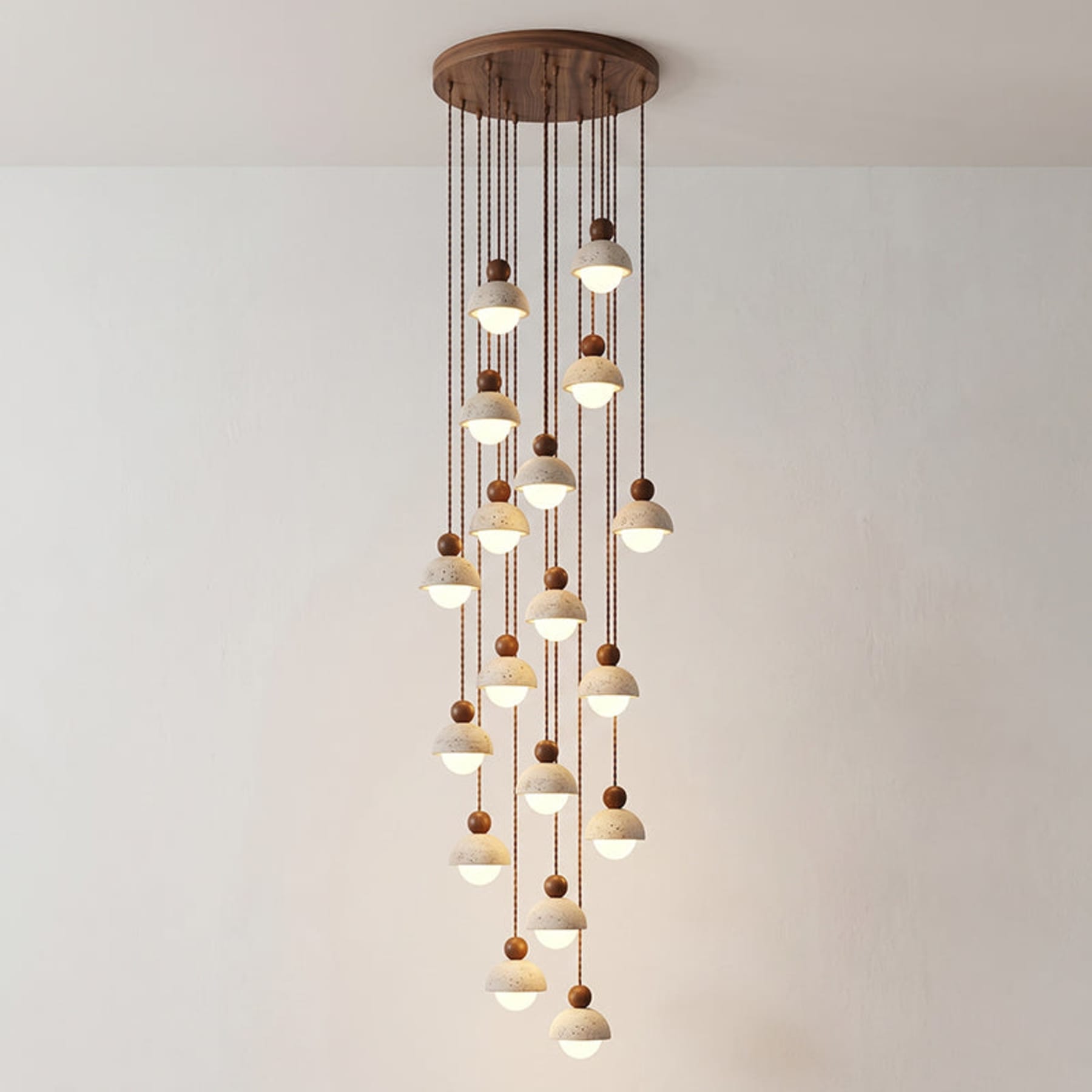 Contemporary Travertine Stone Pendant Light With Dimmable Glow — Ashbury Home & Living