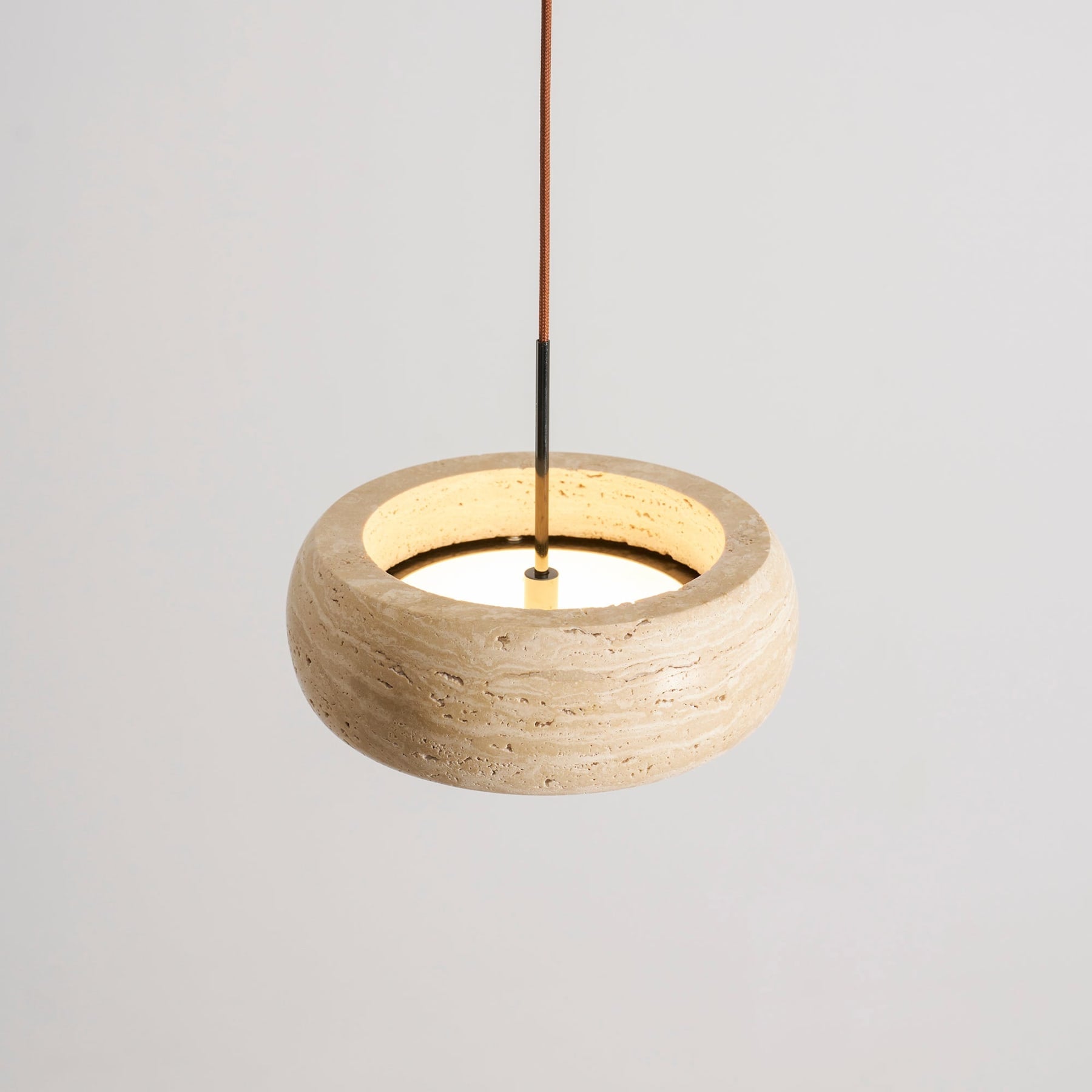 Modern Travertine Stone Pendant Light With Dimmable Remote Control — Ashbury Home & Living