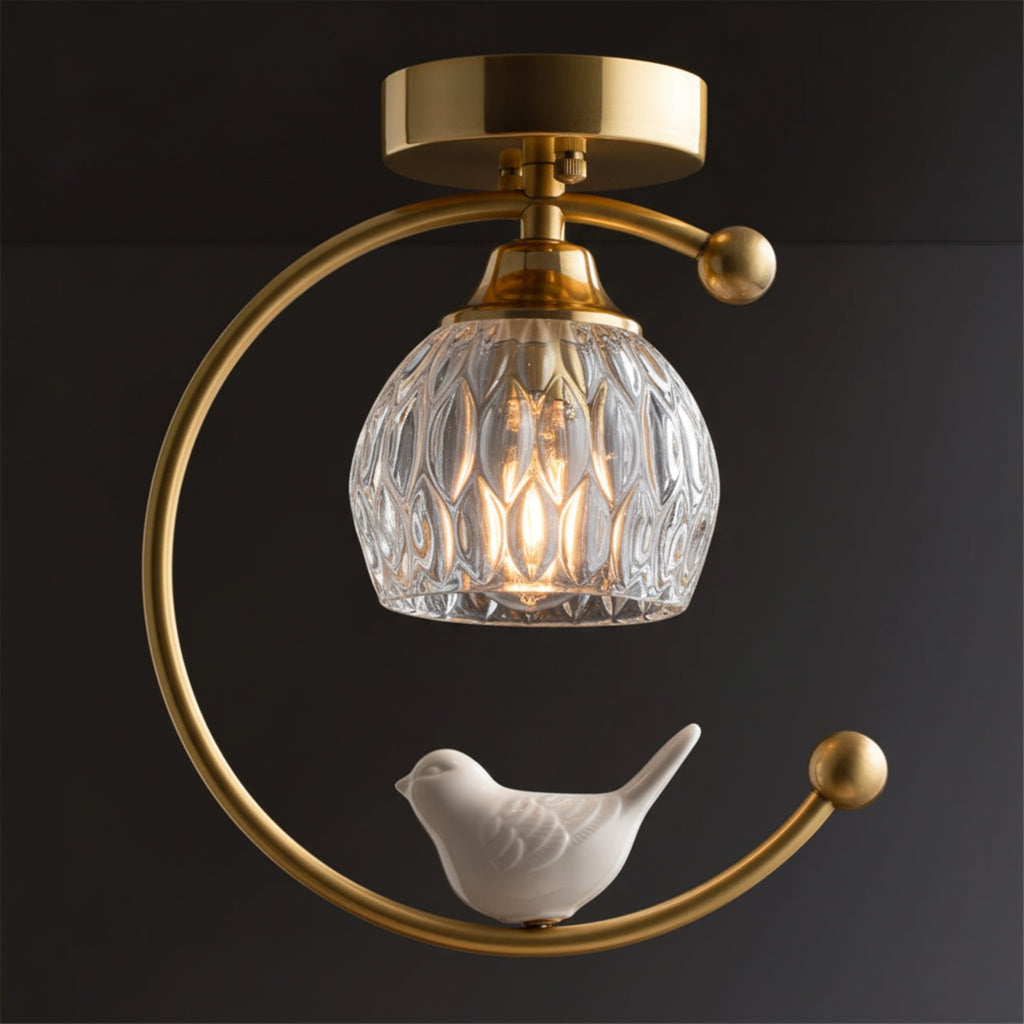 Contemporary Solid Brass Flush Mount Ceiling Light — Ashbury Home & Living