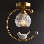 Contemporary Solid Brass Flush Mount Ceiling Light — Ashbury Home & Living