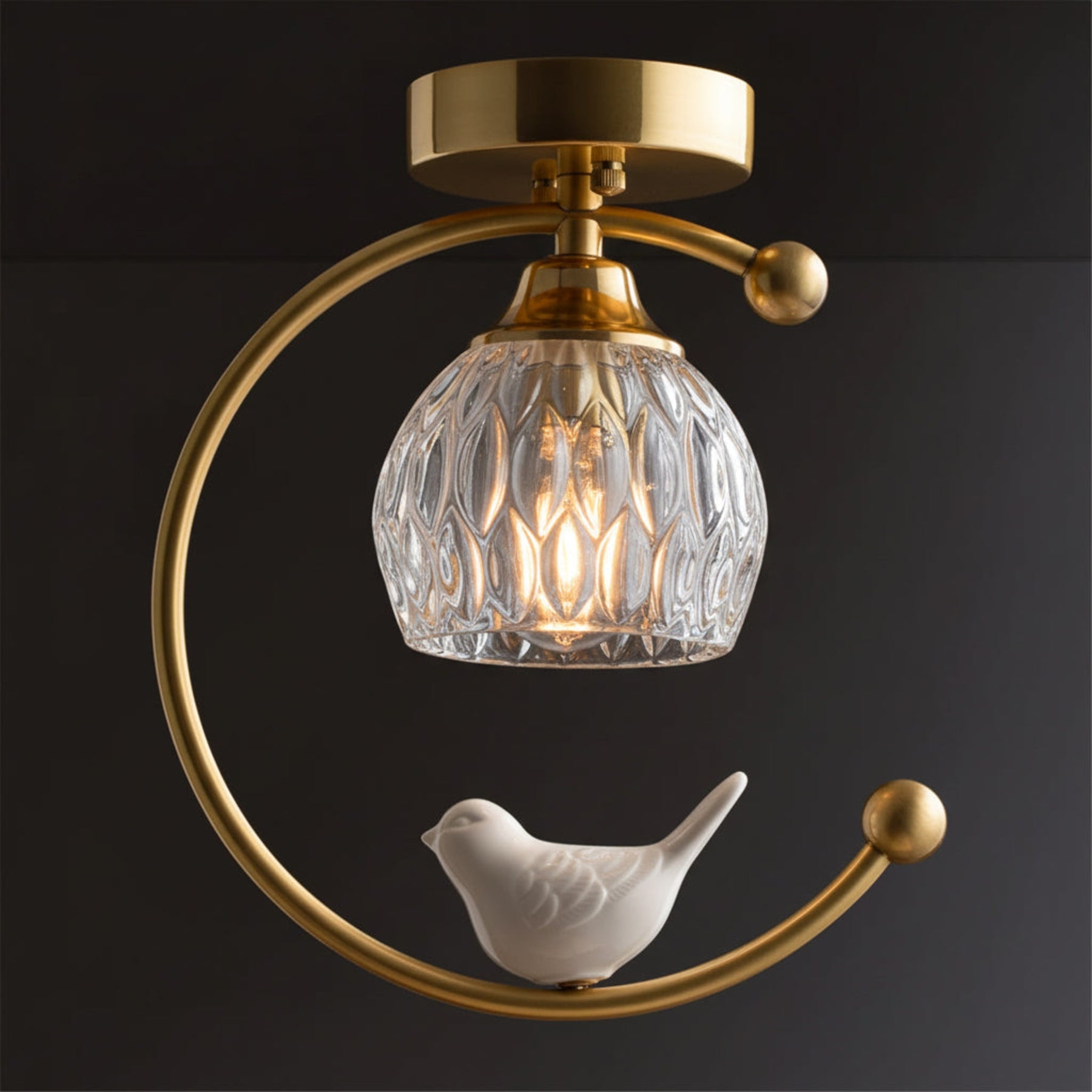 Contemporary Solid Brass Flush Mount Ceiling Light — Ashbury Home & Living