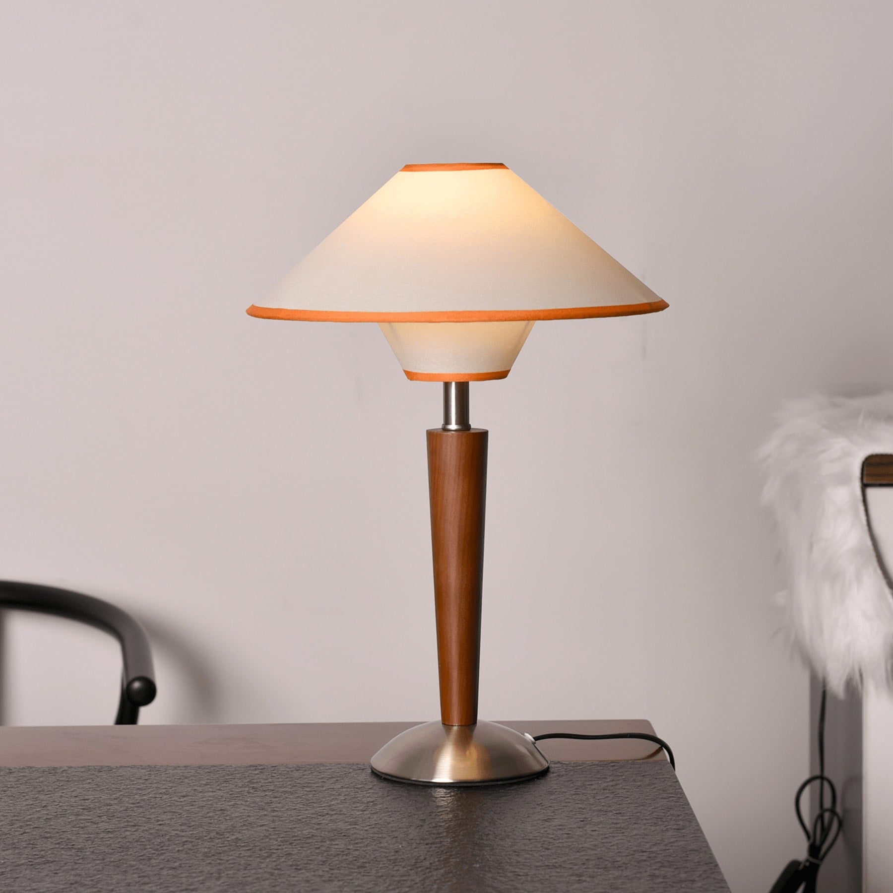 Modern Wood Table Lamp With Fabric Shade for Living Room — Ashbury Home & Living