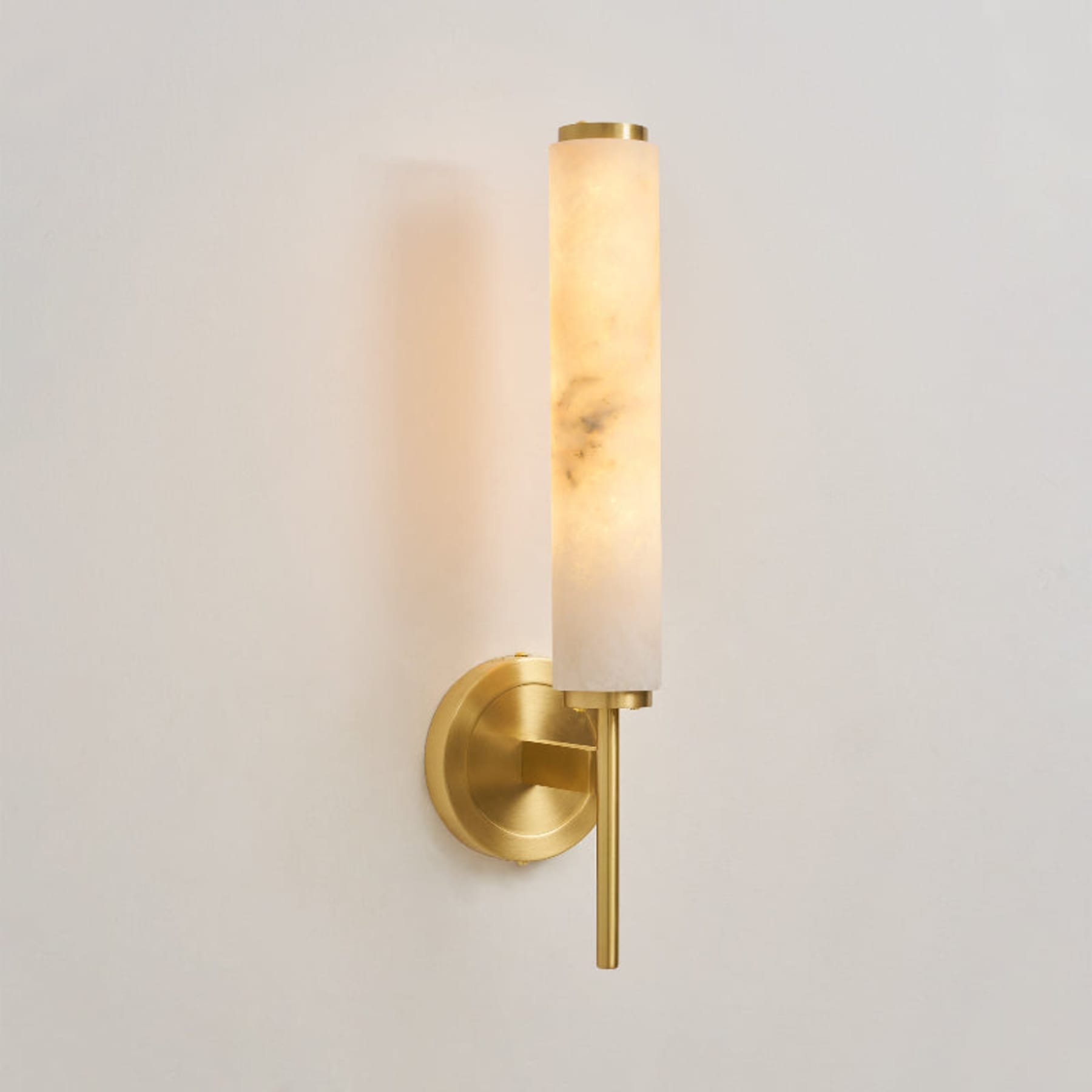 Modern Metal and Faux Alabaster Wall Light for Living Room in 1 head D 10cm x H 47cm / ∅ 3.9″ x H 18.5″ — Ashbury Home & Living