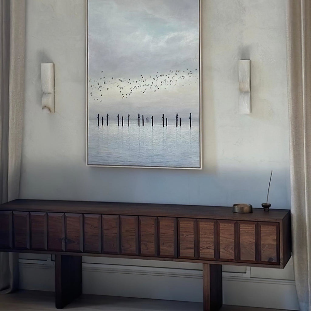 Modern Marble Wall Light With Warm LED Glow for Living Room — Ashbury Home & Living