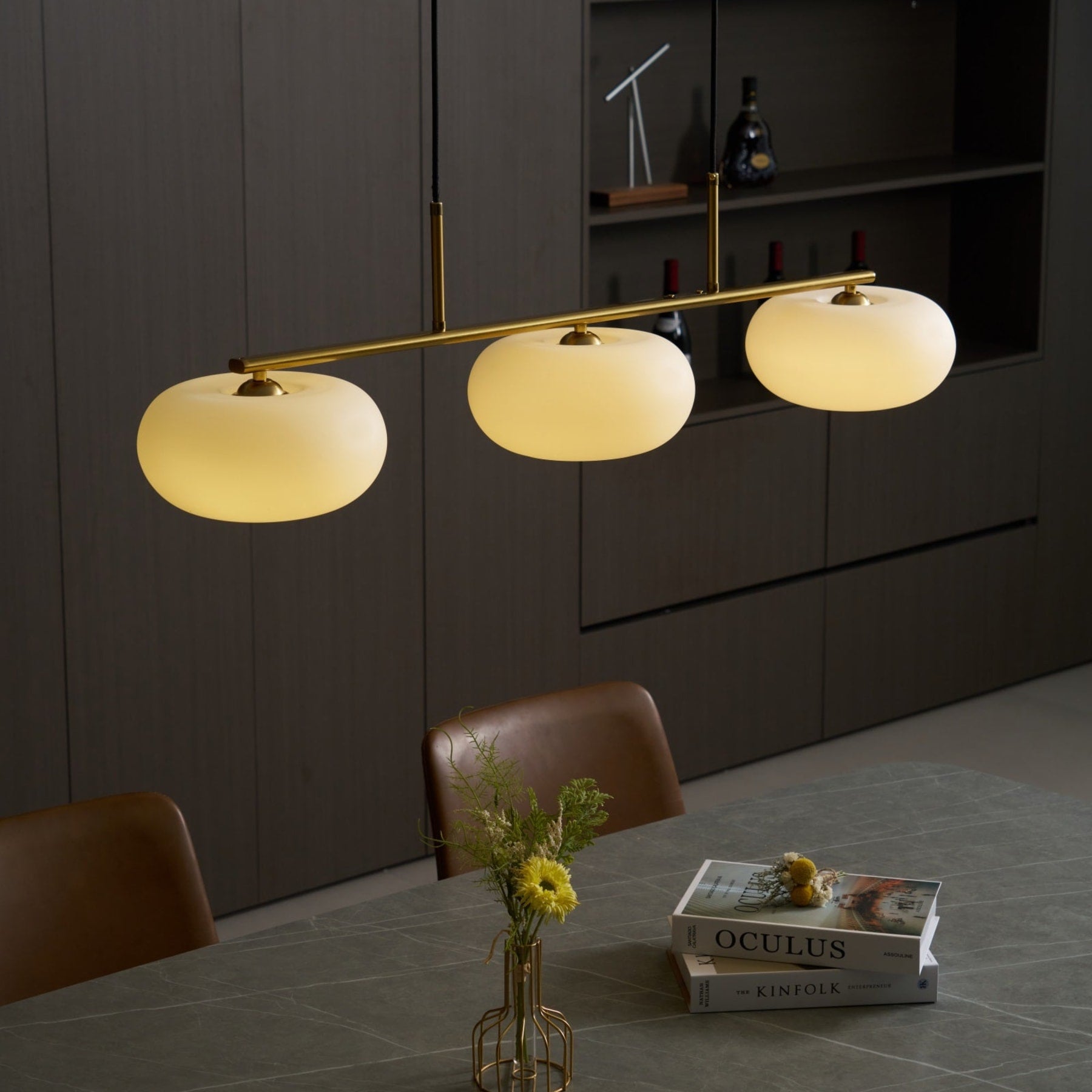 Modern Glass Pendant Light With Tri-Colour LED Glow — Ashbury Home & Living