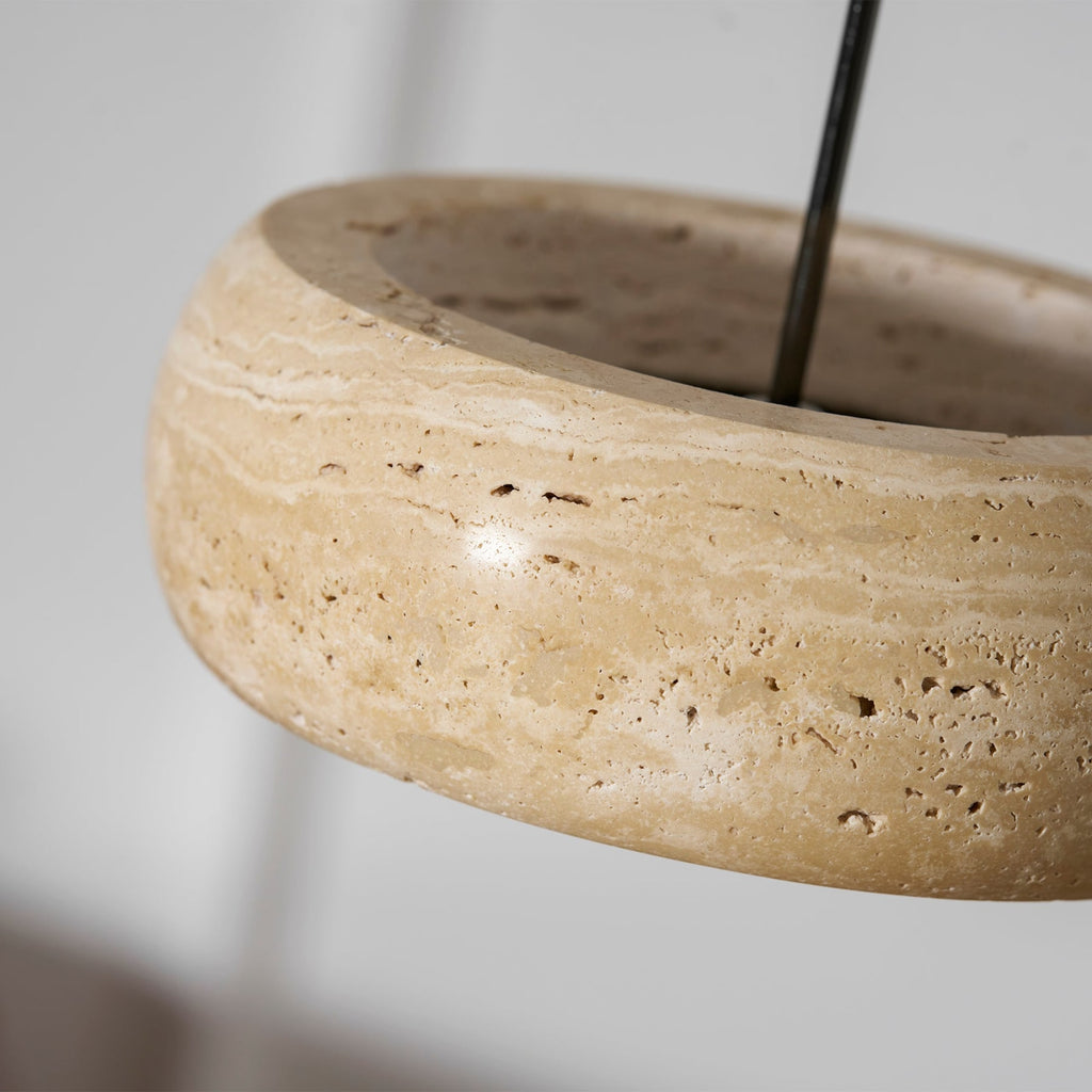 Modern Travertine Stone Pendant Light With Dimmable Remote Control — Ashbury Home & Living
