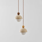 Contemporary Travertine Stone Pendant Light With Dimmable Glow — Ashbury Home & Living