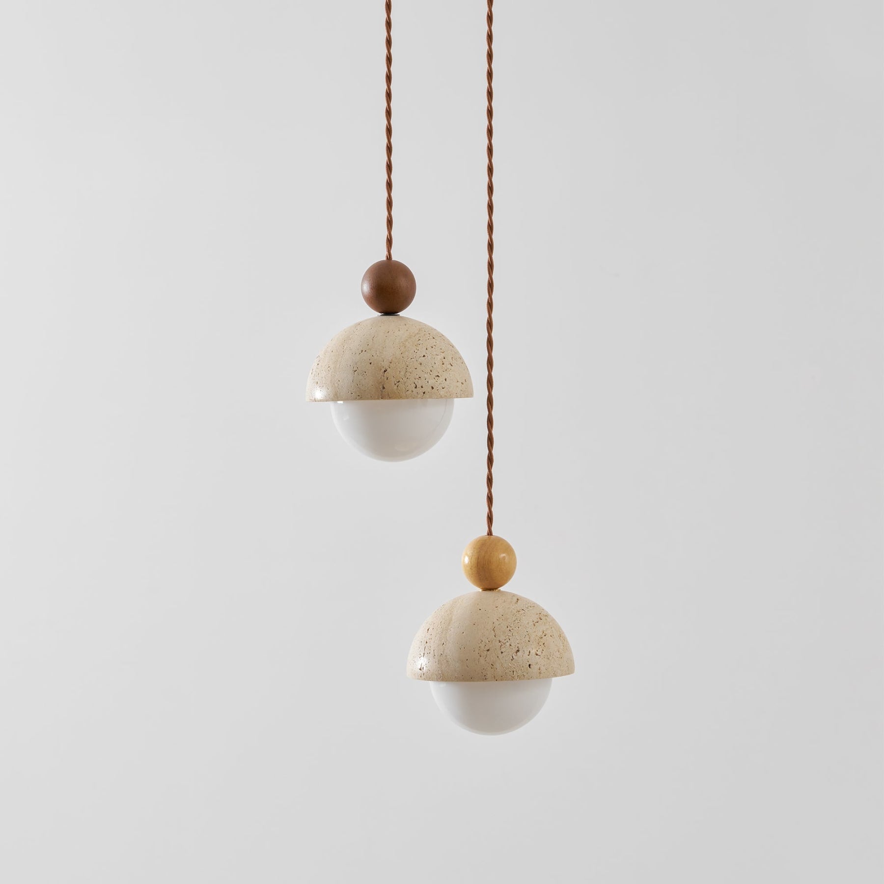 Contemporary Travertine Stone Pendant Light With Dimmable Glow — Ashbury Home & Living