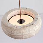 Modern Travertine Stone Pendant Light With Dimmable Remote Control — Ashbury Home & Living
