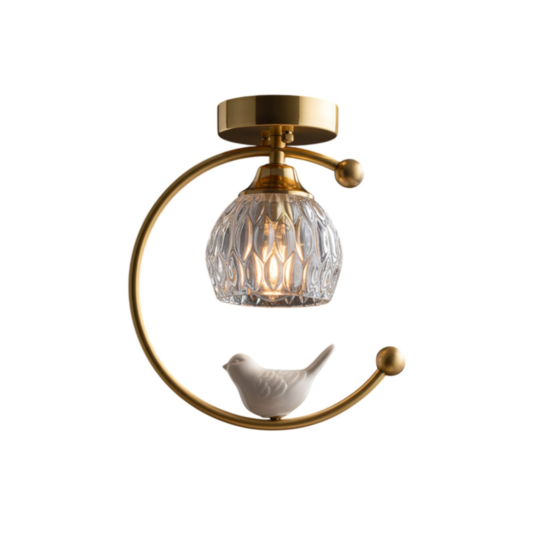 Contemporary Solid Brass Flush Mount Ceiling Light in Brass — Ashbury Home & Living