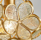 Flower Glass Petal Cluster Pendant Light