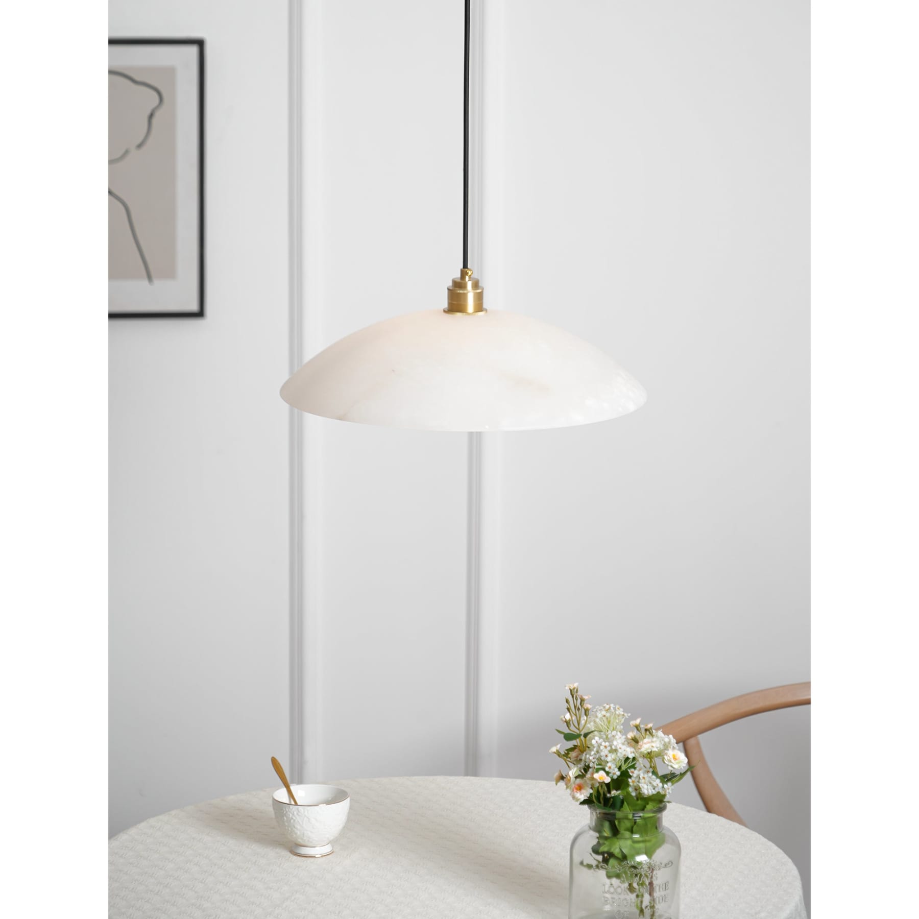 Modern Marble and Copper Pendant Light for Dining Room — Ashbury Home & Living