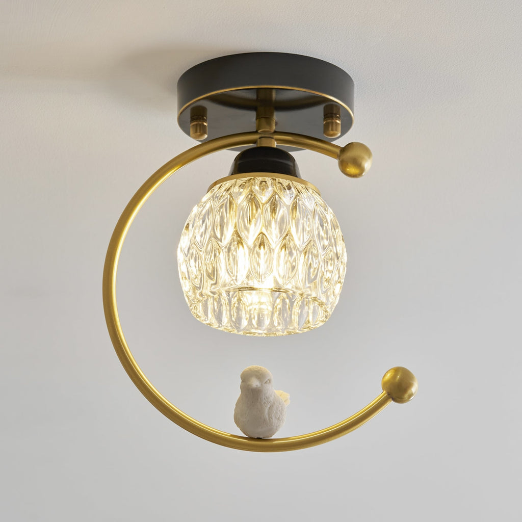 Contemporary Solid Brass Flush Mount Ceiling Light — Ashbury Home & Living
