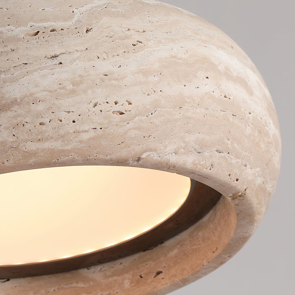 Modern Travertine Stone Pendant Light With Dimmable Remote Control — Ashbury Home & Living