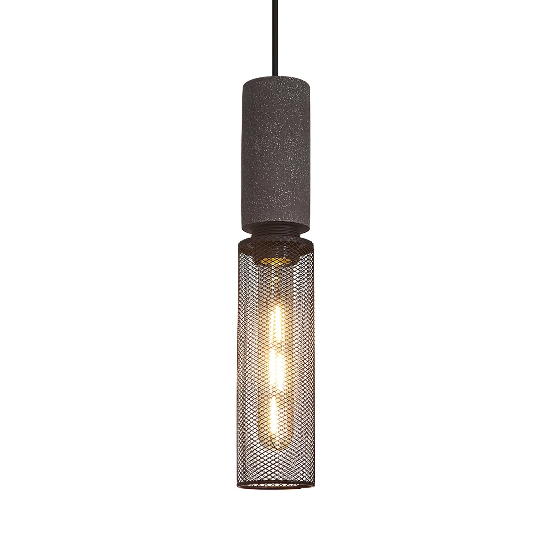 Industrial Concrete Pendant Light With Warm LED Glow — Ashbury Home & Living