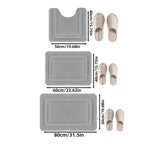 Memory Foam Bath Mat Set Absorbent Non-Slip Bathroom Rug Set with Contour Toilet Mat Machine Washable Microfibre Mats for Bathroom and Toilet
