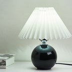 Nordic Ceramic Table Lamp With Pleated Fabric Shade