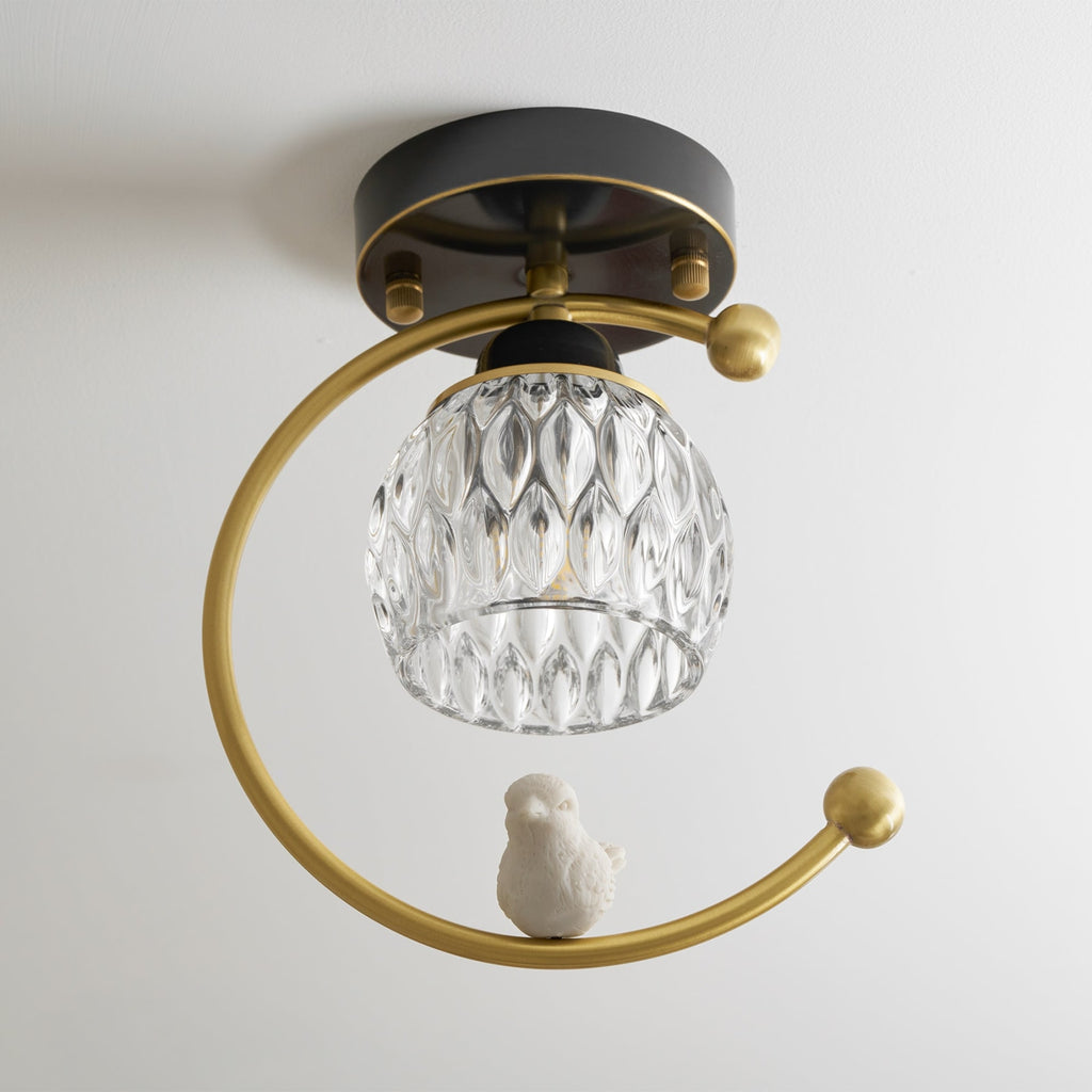 Contemporary Solid Brass Flush Mount Ceiling Light — Ashbury Home & Living
