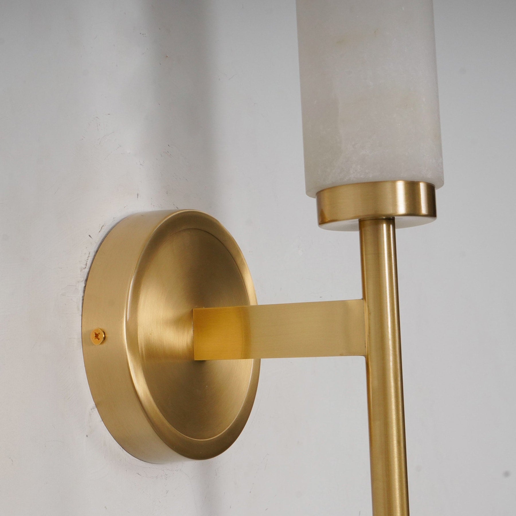 Modern Metal and Faux Alabaster Wall Light for Living Room — Ashbury Home & Living