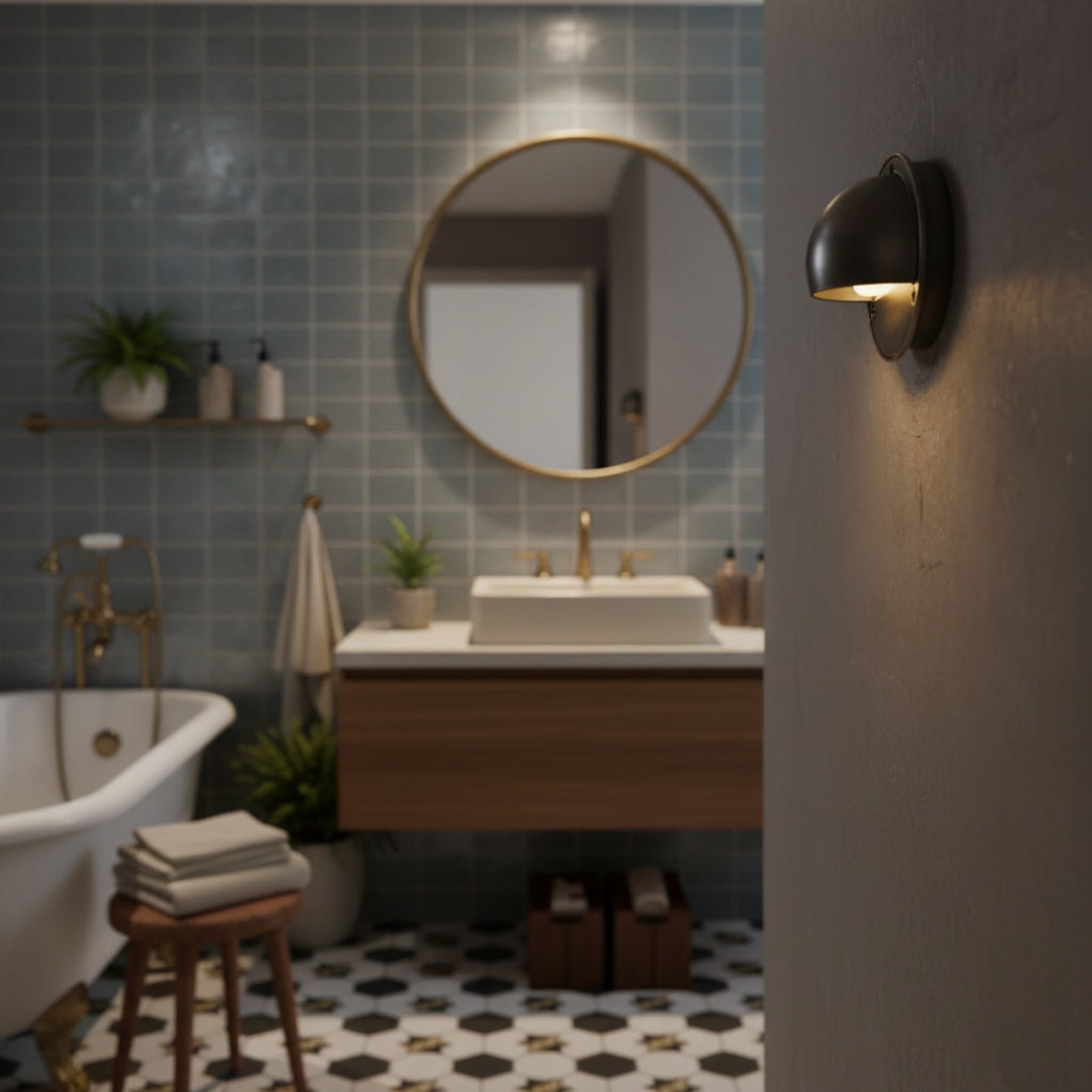 Contemporary Copper Wall Light With Dimmable Tri-Colour Glow — Ashbury Home & Living