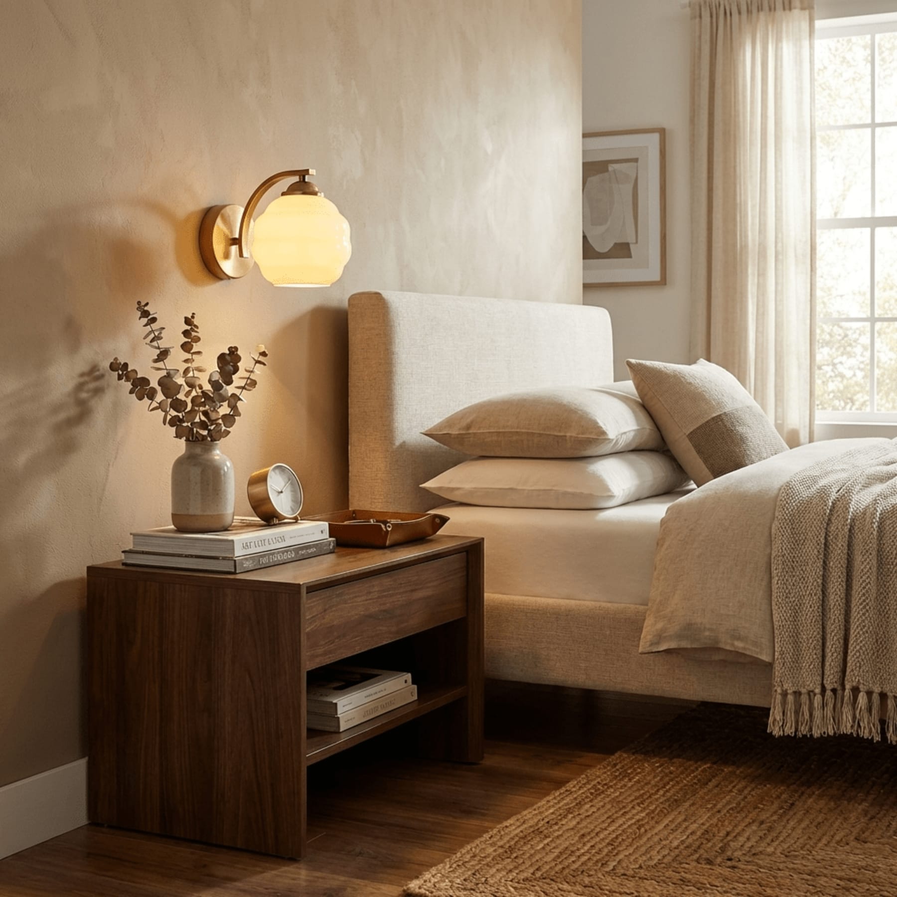 Contemporary Wrought Iron and Glass Wall Light With Warm LED Glow — Ashbury Home & Living