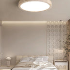 Modern Travertine Flush Mount Ceiling Light With Slim Profile — Ashbury Home & Living
