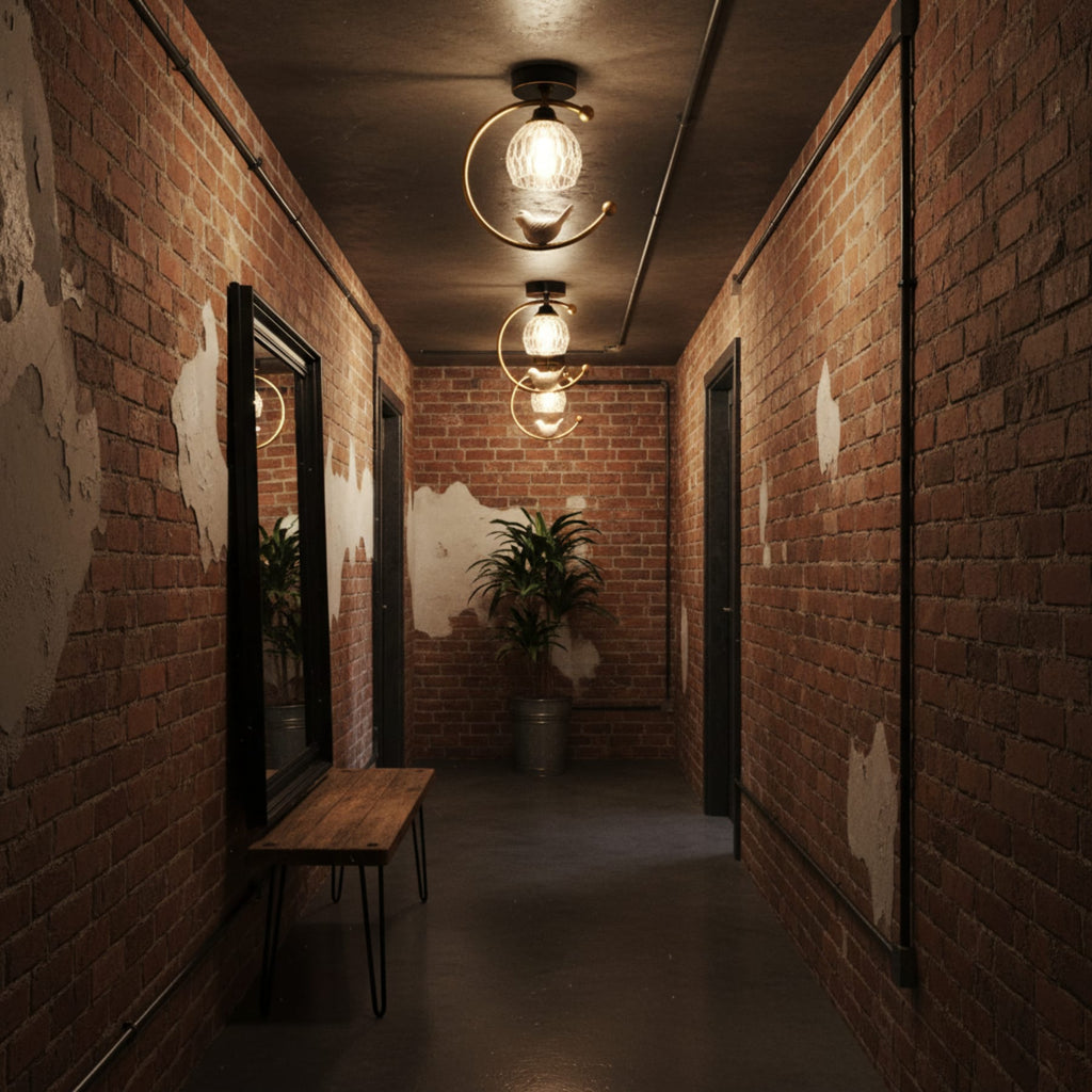 Contemporary Solid Brass Flush Mount Ceiling Light — Ashbury Home & Living