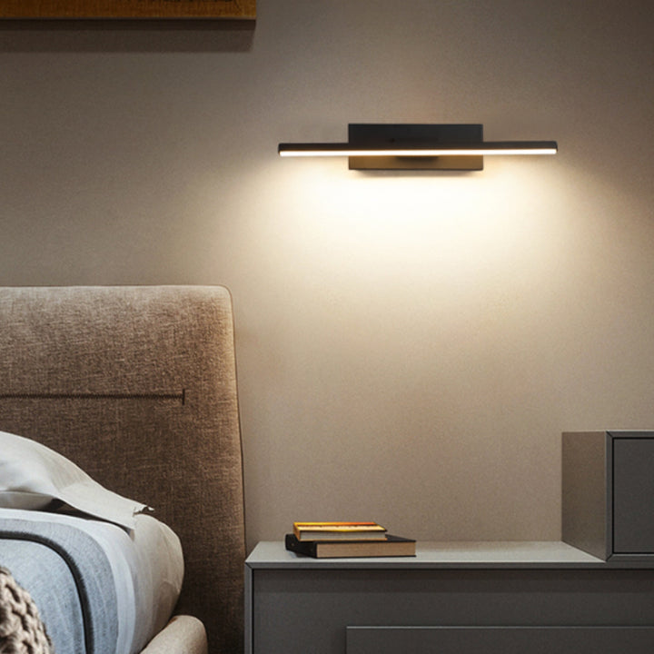 Adjustable Rotatable Linear LED Wall Light With Slim Black Backplate