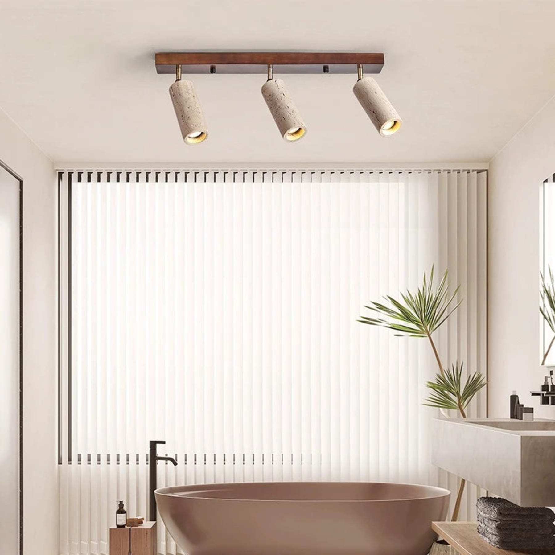 Modern Stone Linear Ceiling Light With Warm White Glow — Ashbury Home & Living