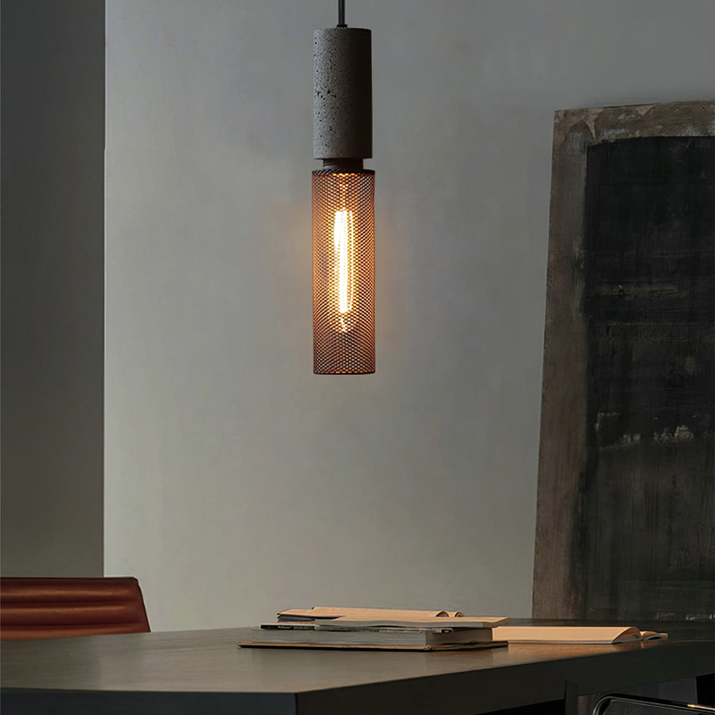 Industrial Concrete Pendant Light With Warm LED Glow — Ashbury Home & Living