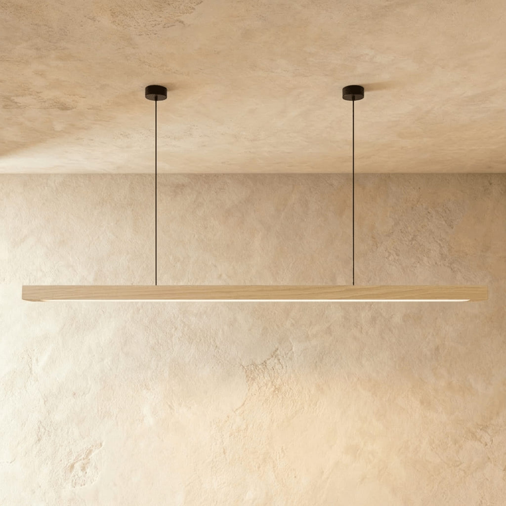 Minimalist Wood Pendant Light With Warm Daylight Glow For Dining Room — Ashbury Home & Living