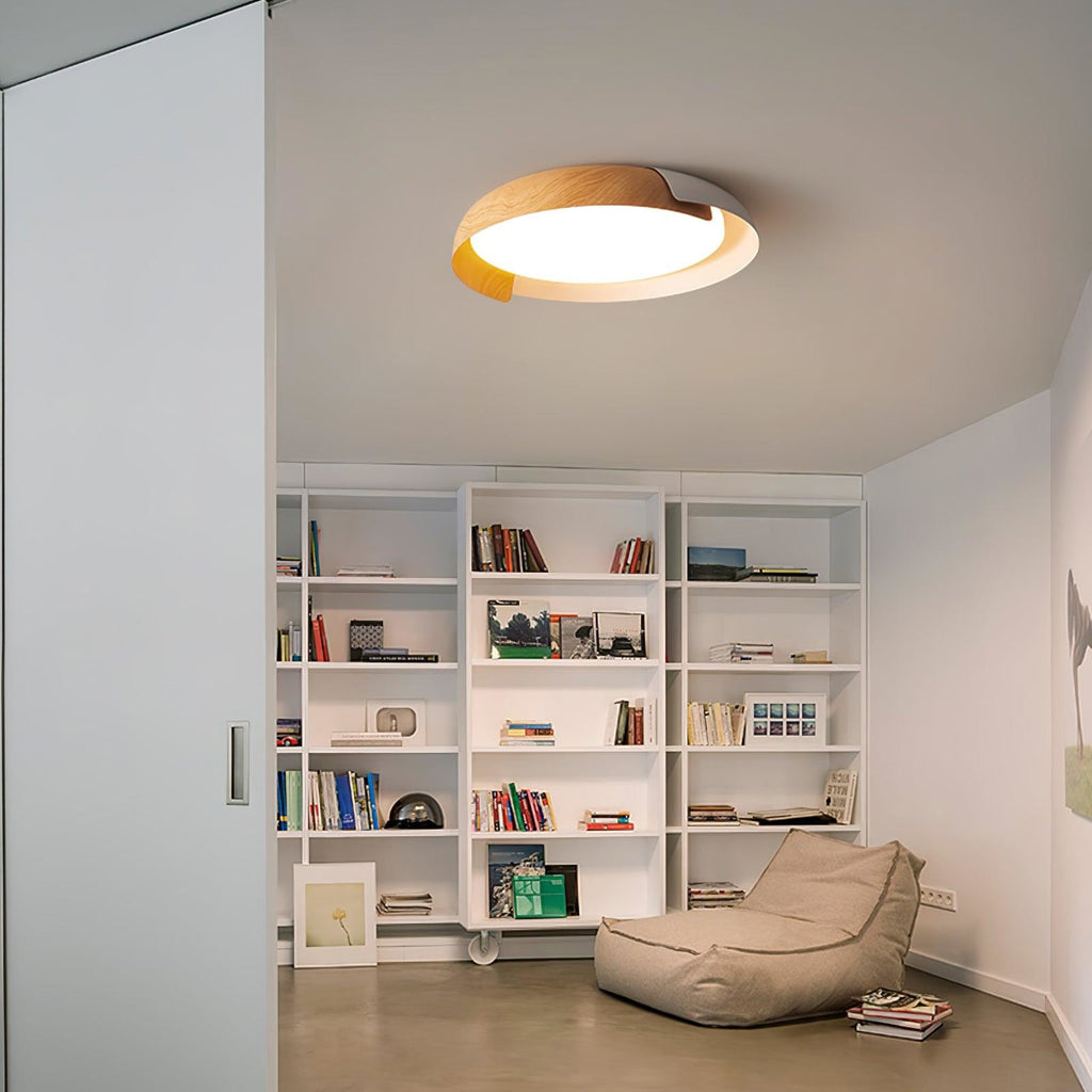 Modern Wood Flush Mount Ceiling Light for Living Room — Ashbury Home & Living